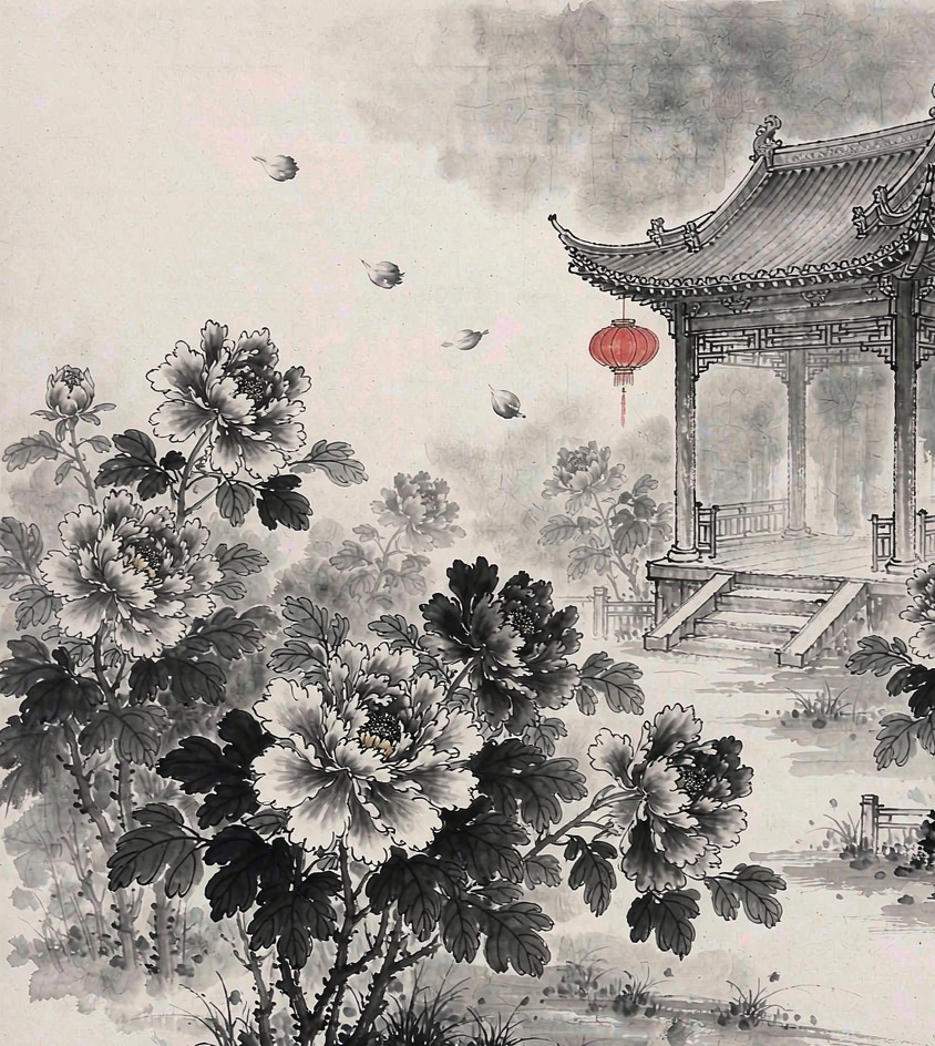 水墨·牡丹戏台